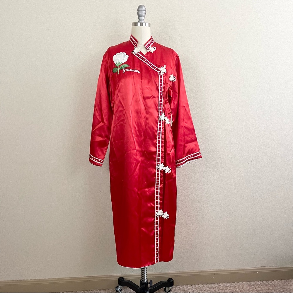 Asian Red Silk Robe